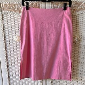 Pink summer skirt with side slits